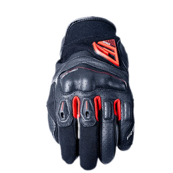 red and black motorcycle gloves