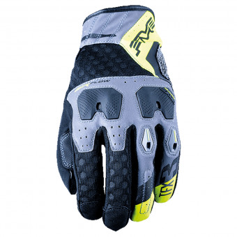 Motorcycle Gloves Five TFX3 Airflow Grey Fluo Yellow