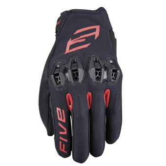 Motorcycle Gloves Five Tricks Black Red