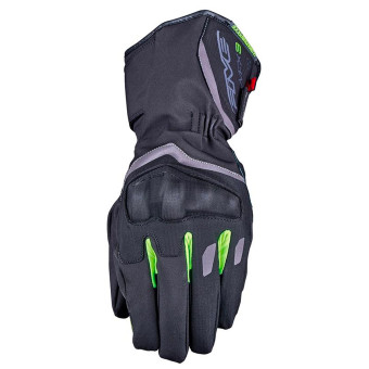 Motorcycle Gloves Five WFX3 Evo WP Black Fluo Yellow