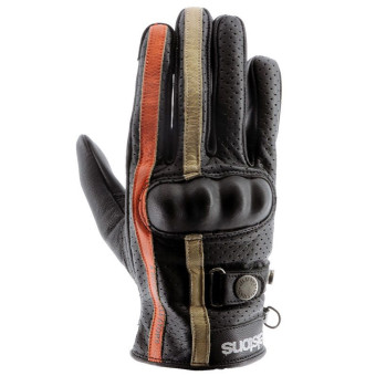 Motorcycle Gloves Helstons Tinta Summer Black Orange Beige