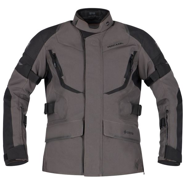 Motorcycle coat Richa Cyclone 2 Gore Tex Dark Grey Black Woman in