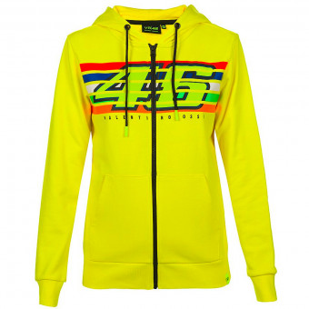 Motorcycle Jumpers VR 46 Hoodie Woman Stripes Yellow